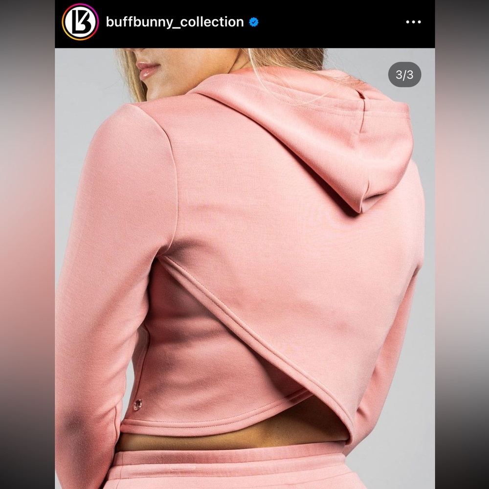 Buffbunny GRAY balance crop hoodie M - Picture 7 of 7